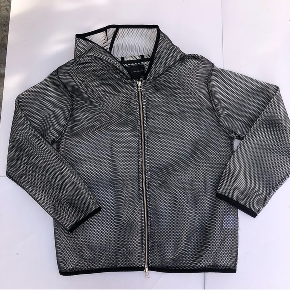 Tonia Debellis silver grey net jacket with hood size M - Picture 7 of 13